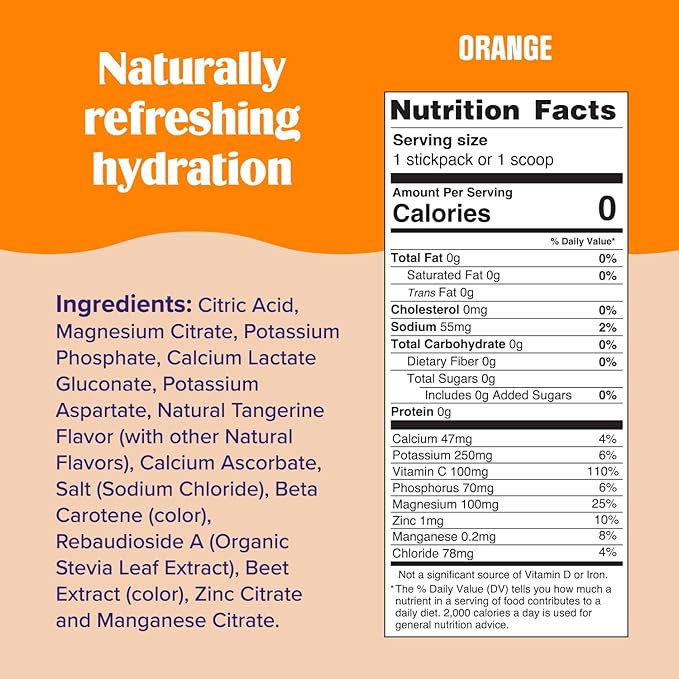 Ultima Replenisher Daily Electrolyte Powder Drink Mix – Sugar Free – Orange - Image 3