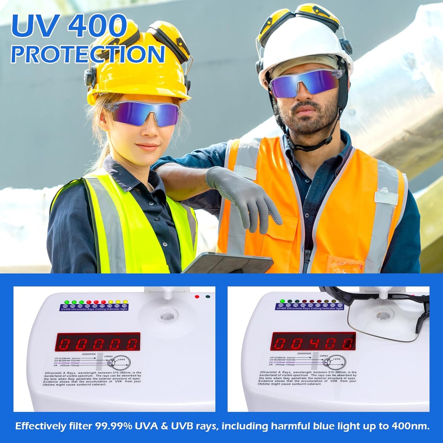 OXG 12 Pack Safety Glasses for Men Women, ANSI Z87.1 Safety Goggles Impact Resistant Protective Eyewear for Work, Outdoor