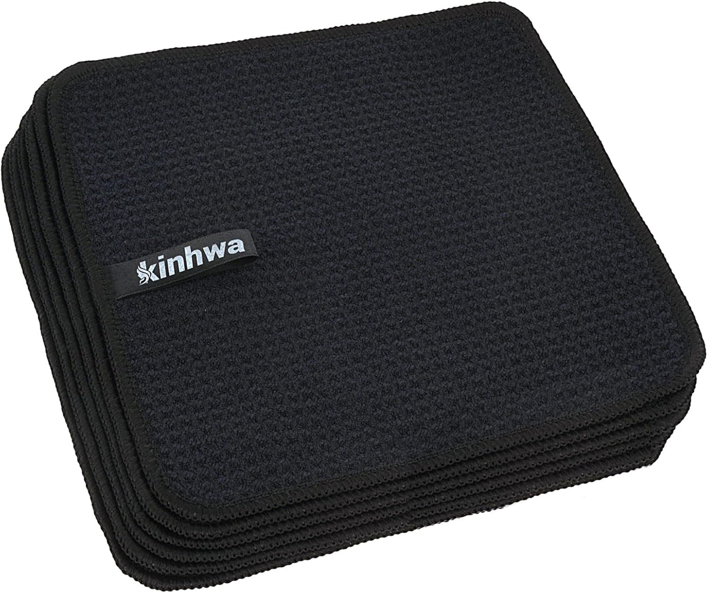 KinHwa Waffle Kitchen Towels for Washing Dishes Microfiber Dish Towels for Kitchen Ultra Soft Absorbent Quick Drying 8inch x 8inch 6 Pack