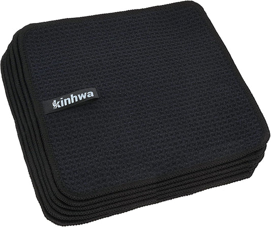 KinHwa Waffle Kitchen Towels for Washing Dishes Microfiber Dish Towels for Kitchen Ultra Soft Absorbent Quick Drying 8inch x 8inch 6 Pack