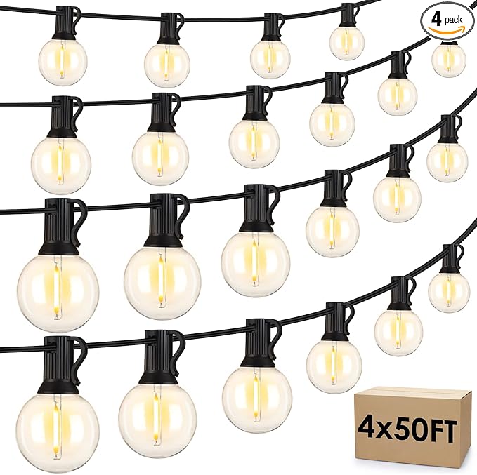 Mlambert 200Ft Outdoor String Lights, G40 Globe Patio Lights Connectable by Mlambert