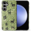 for Samsung Galaxy S24 Case, HL2 Grass Cat Hybrid 2 Layer Hard Shell Silicone by Unknown
