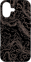Topography Black & Brown Abstract Pattern Topographic Map Case by Unknown