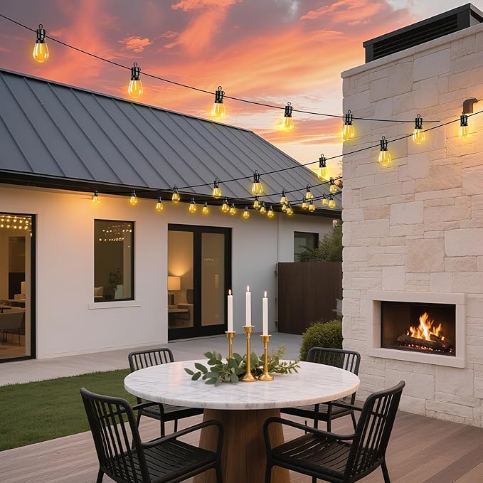 Outdoor Patio String Lights 100ft: S14 LED Shatterproof Bulbs 3 Modes Button - Image 9