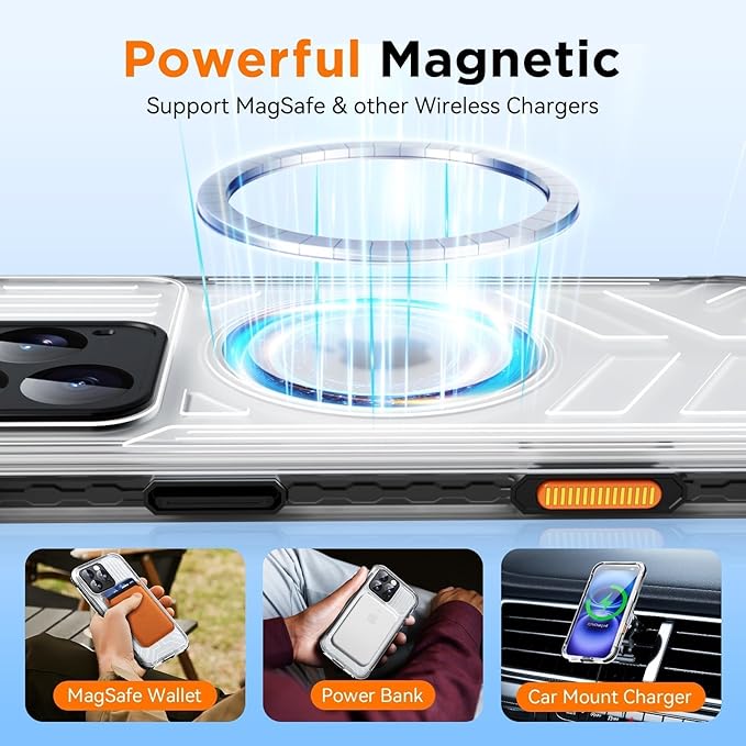 WIFORT for iPhone 16 Pro Waterproof Case, Fit for Magsafe Full Body Magnetic - Image 4