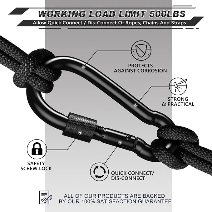 AUTMATCH Carabiner Clips, 4 Pack - Image 5
