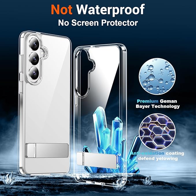 Temdan Designed for Samsung Galaxy S26 Case Clear, Built-in Invisible Kickstand - Image 5