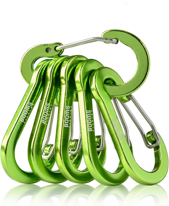 Booms Fishing CC1 Multi-Use Carabiner Clip, 6 Pack Small Caribeener Clips by BoomsFishing