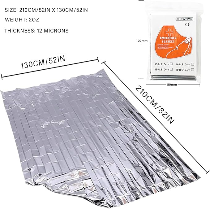 TourKing 20 Pack Emergency Mylar Blanket, Marathons or First Aid - Image 2