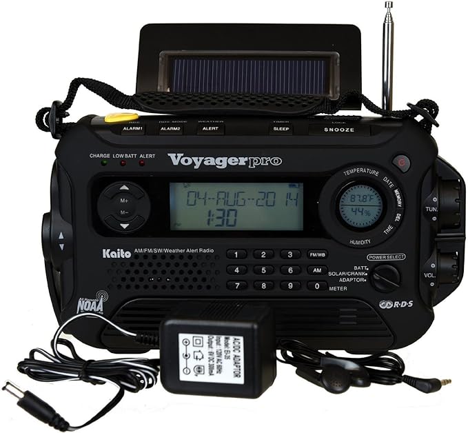 Kaito Voyager Pro KA600 Digital Solar Dynamo Hand Crank AM/FM/LW/SW & NOAA - Image 2