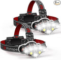 Victoper Rechargeable Headlamp 2 Pack, 8 LED 18000 High Lumen Bright Head Lamp by Victoper