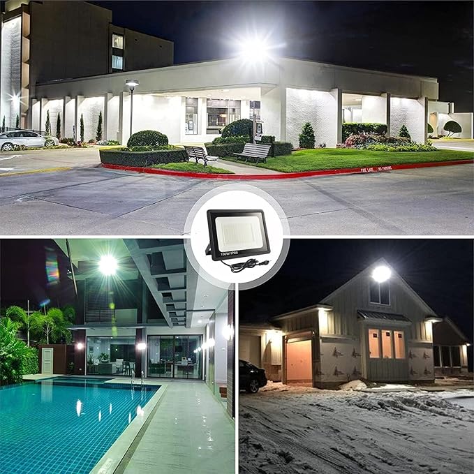4Pack LED Flood Light Outdoor, 150W LED Work Light 15500lmwith 6FT US Plug - Image 8