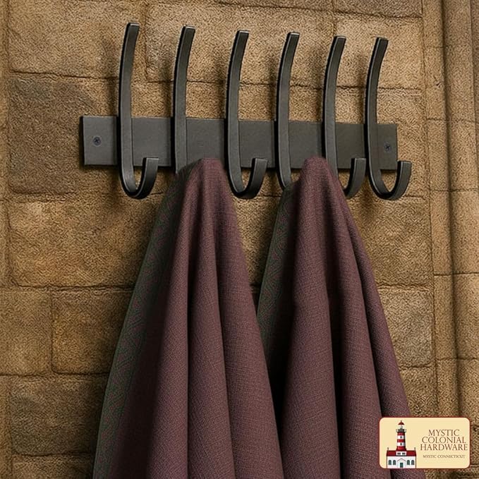 Mystic Colonial Rustic Cast Iron Wall Rack - Image 7