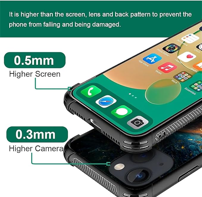 for iPhone 13 Mini Case, Star Cave Hungry Wolf Pattern Graphic Design Girl Boy - Image 4