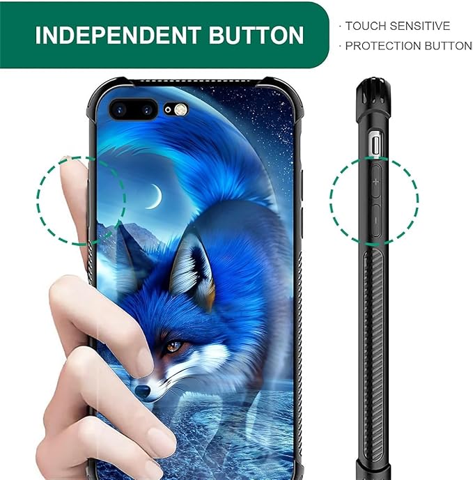 for iPhone 7/8 Case, Snowy Mountain Fox Lake Pattern Graphic Design Girl Boy - Image 6