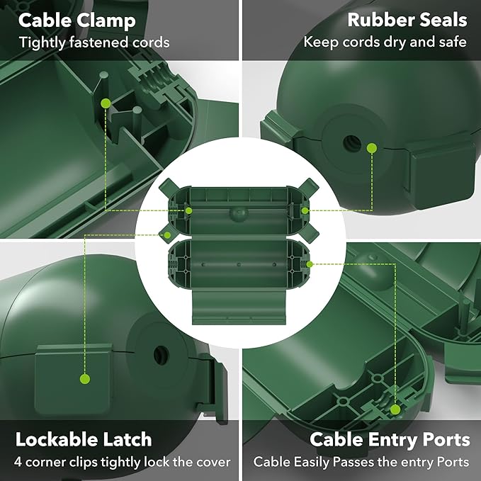 BN-LINK Outdoor Extension Cord Safety Cover, Cord Connector Protector Waterproof - Image 4