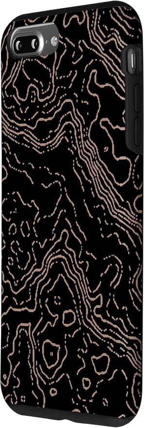 Topography Black & Brown Abstract Pattern Topographic Map Case - Image 2