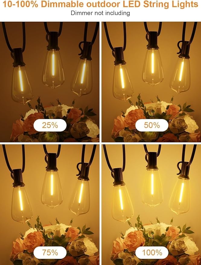 50FT Outdoor String Lights, Waterproof Patio Lights - Image 7