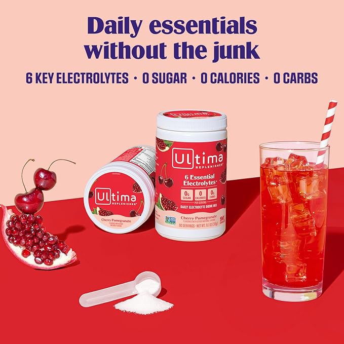 Ultima Replenisher Daily Electrolyte Powder Drink Mix – Sugar Free – Cherry - Image 2