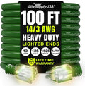 100ft Outdoor/Indoor Extension Cord 14/3 Gauge Heavy Duty 3 Prong SJTW by LifeSupplyUSA