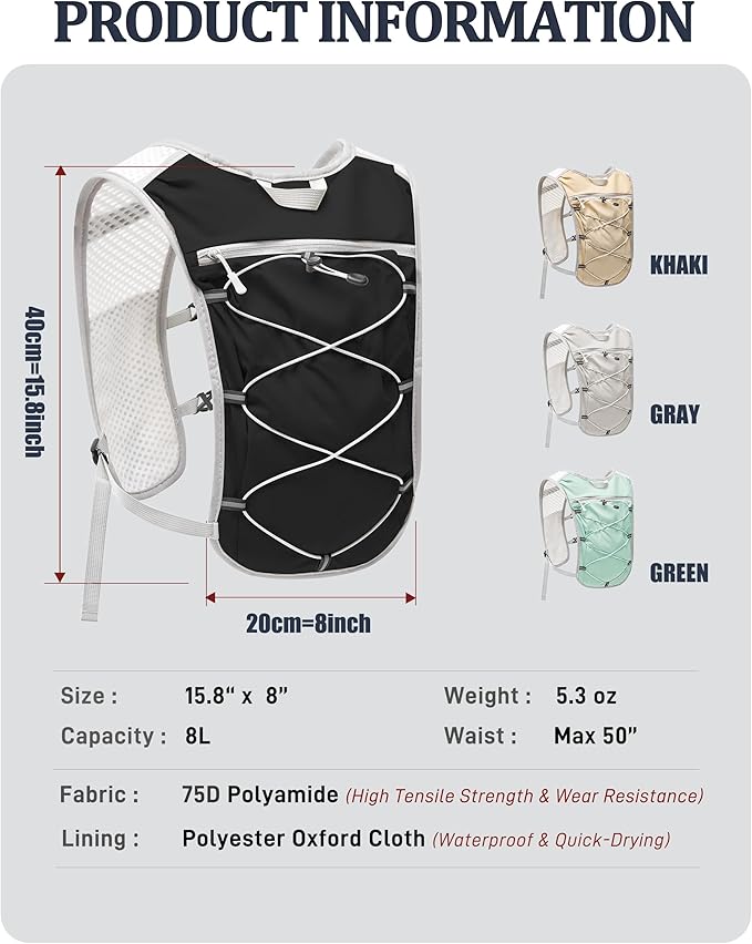 Small Lightweight Hiking Backpack, 3D Breathable Mesh Backpack - Image 8