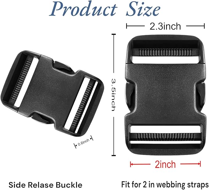 4 Pack 2 Inch Buckle Quick Side Release, Heavy Duty Plastic Side Release Buckles - Image 5