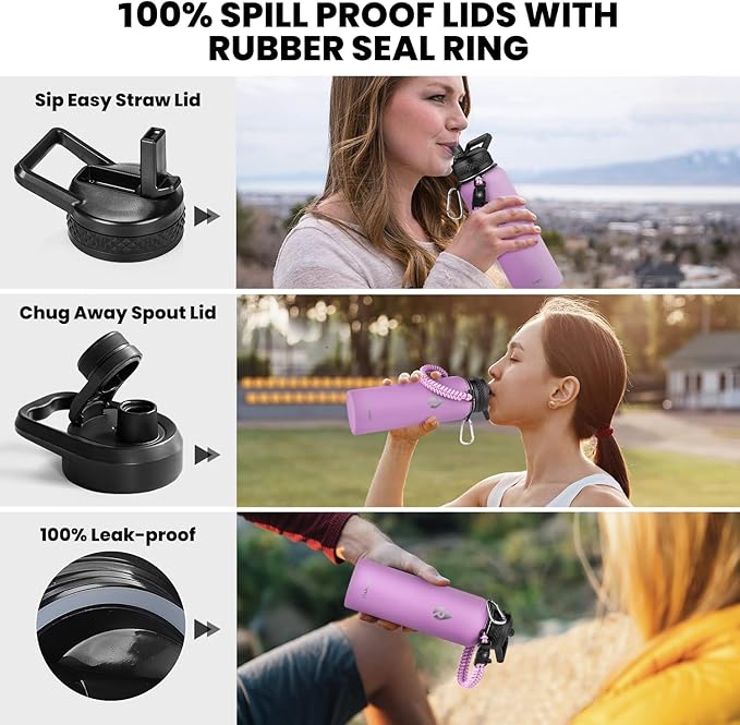 RAYMYLO Insulated Water Bottle 40 oz, Triple Wall Vacuum Stainless Steel - Image 3