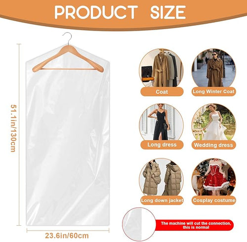 90 PCS Dry Cleaner Bags Plastic Clear 51 Inches, Garment Bags - Image 2
