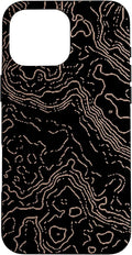 Topography Black & Brown Abstract Pattern Topographic Map Case by Unknown