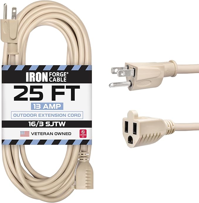 Iron Forge Cable Weatherproof 25 Ft Outdoor Extension Cord by IronForgeCable