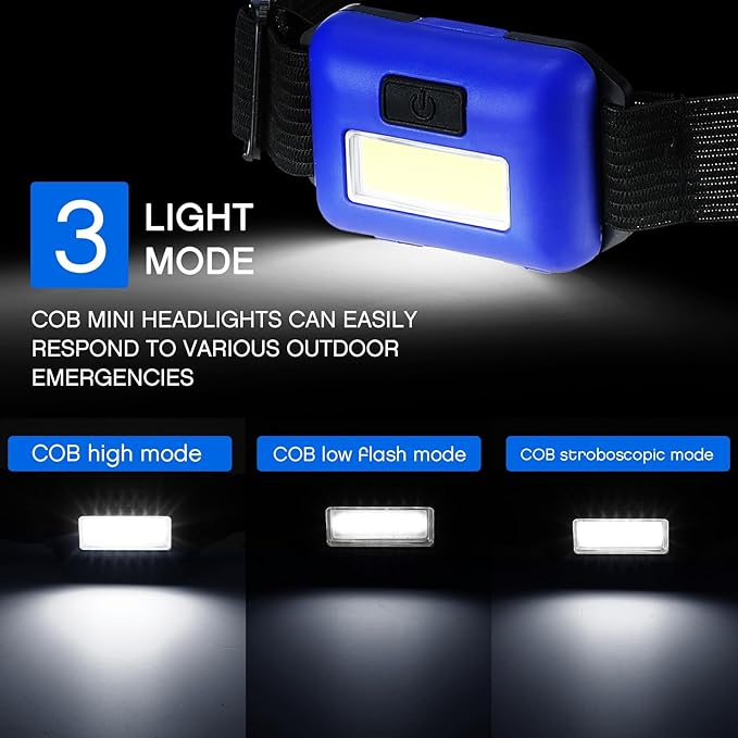 48 Pack LED Headlamp Flashlight Bright Waterproof Head Lamp Torch Cob Flood - Image 2