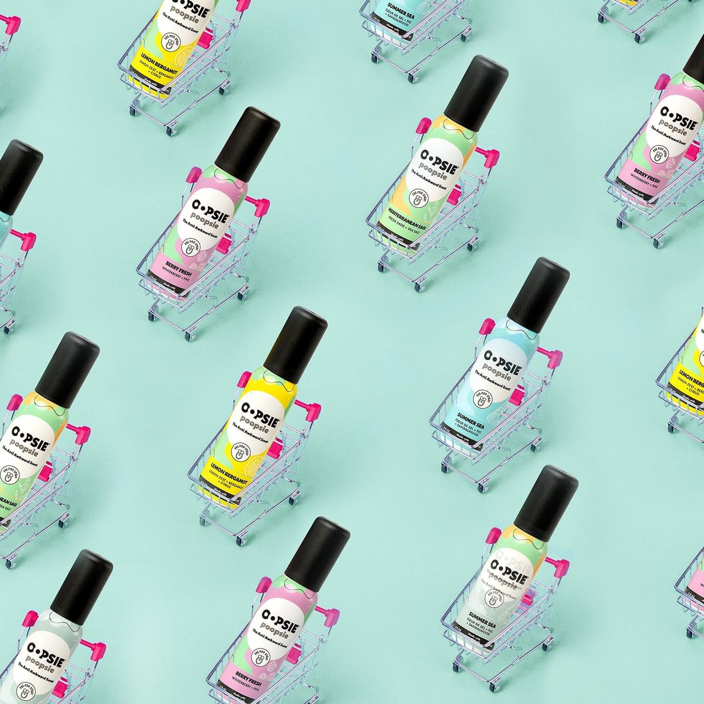 OOPSIE POOPSIE - Lavender Escape - Before & After You Go Toilet Spray 2oz - Portable Odor Eliminator - 4 Pack