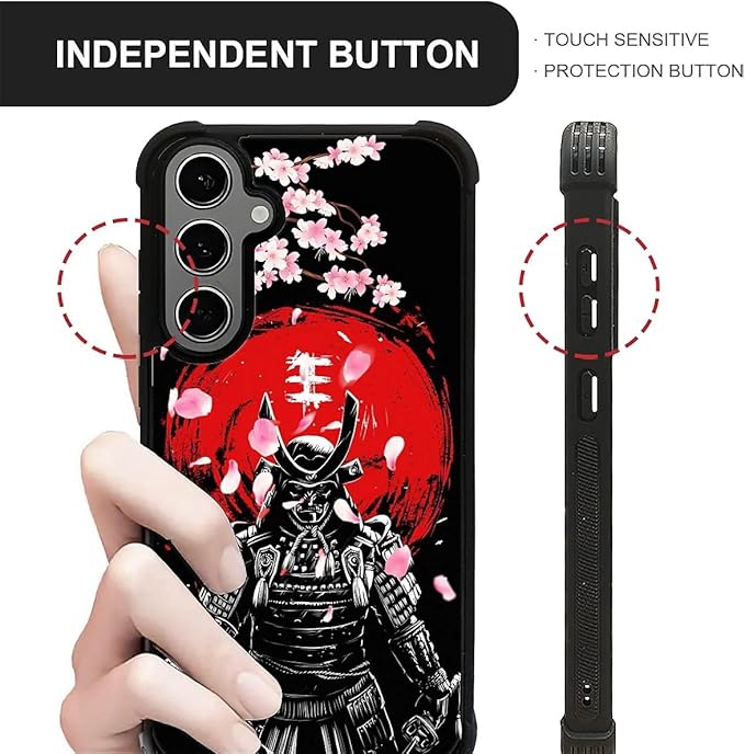 for Samsung Galaxy S24/S25 Plus Case, Sakura Japanese Samurai Pattern Graphic - Image 6