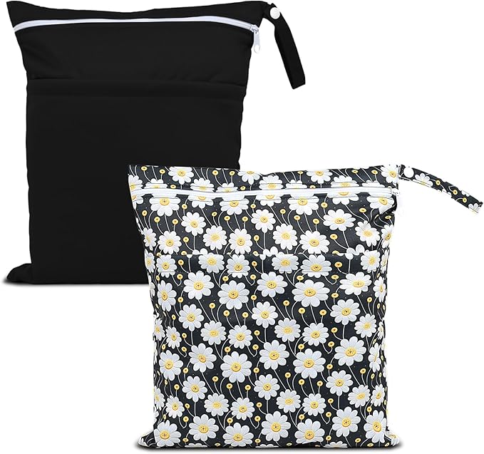 Wet Dry Bags 2 Pack, Waterproof Reusable Travel Bags by Welcometoeaxin