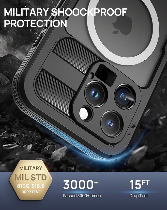 Lanhiem Magnetic for iPhone 16 Pro Max Case, IP68 Waterproof Dustproof Case - Image 6