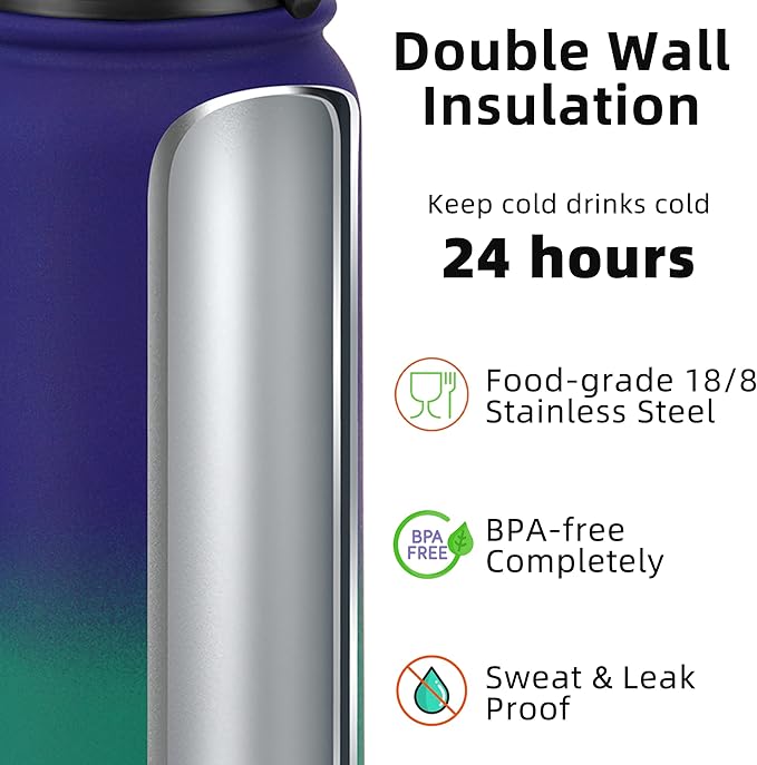 Fanhaw 32 Oz Insulated Stainless Steel Vacuum Water Bottle - Image 3
