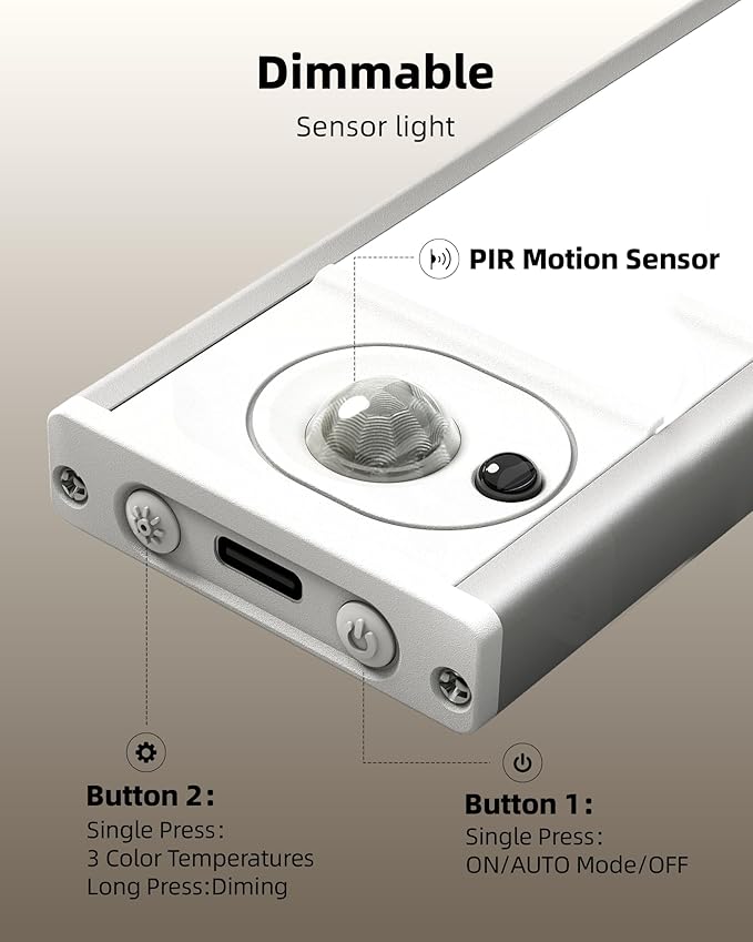 4Pack 7.8inch Under Cabinet Lighting, Rechargeable Motion Sensor Light Wireless - Image 5