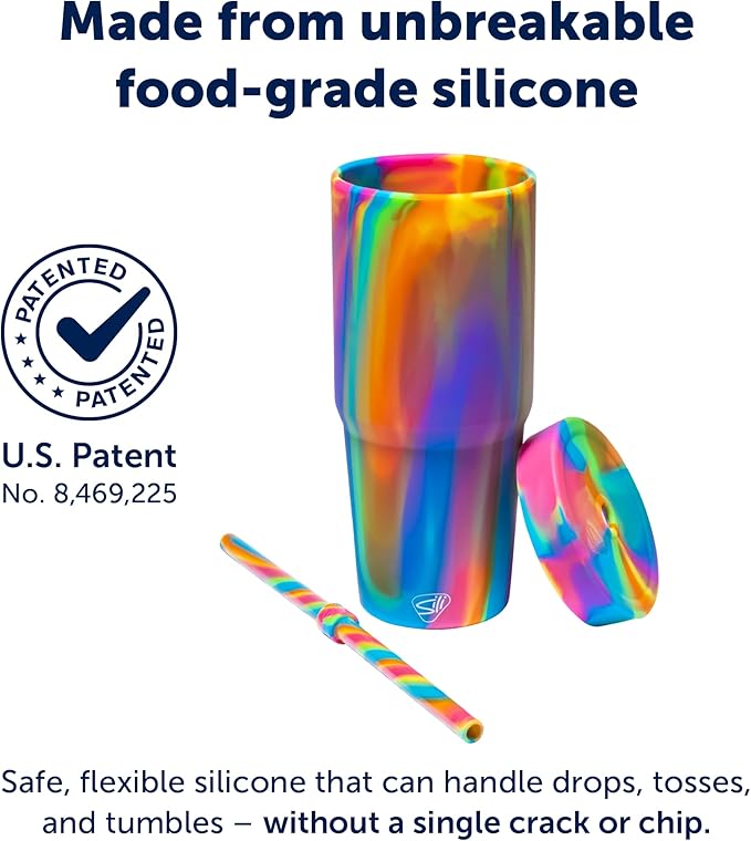 Silipint: 32oz Silicone Straw Tumbler, Unbreakable, Dishwasher Safe - Image 3