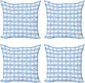 Ambesonne Checkered Decorative Throw Pillow Case Pack of 4, Gingham Motif by Ambesonne