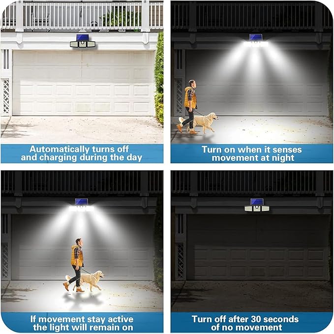 AmeriTop Solar Lights Outdoor, 2 Pack 128 High Brightness LED Cordless Solar - Image 6