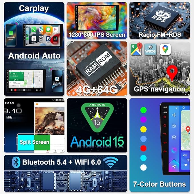 ASURE 4+64G Android 15 Car Stereo - Image 3