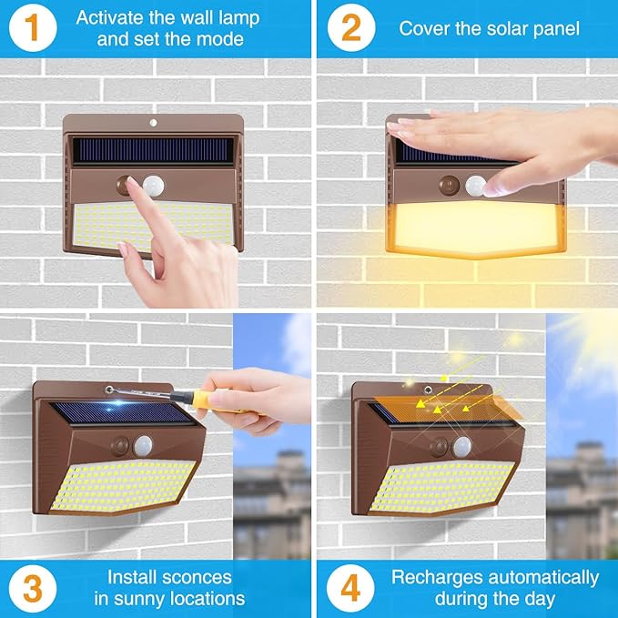 Peasur Solar Outdoor Lights, Motion Sensor Security Lights - Image 5