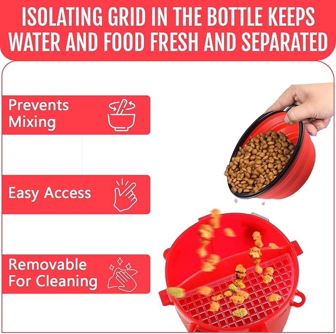 Dog Travel Water Bottle W/Collapsible Bowls - Image 5