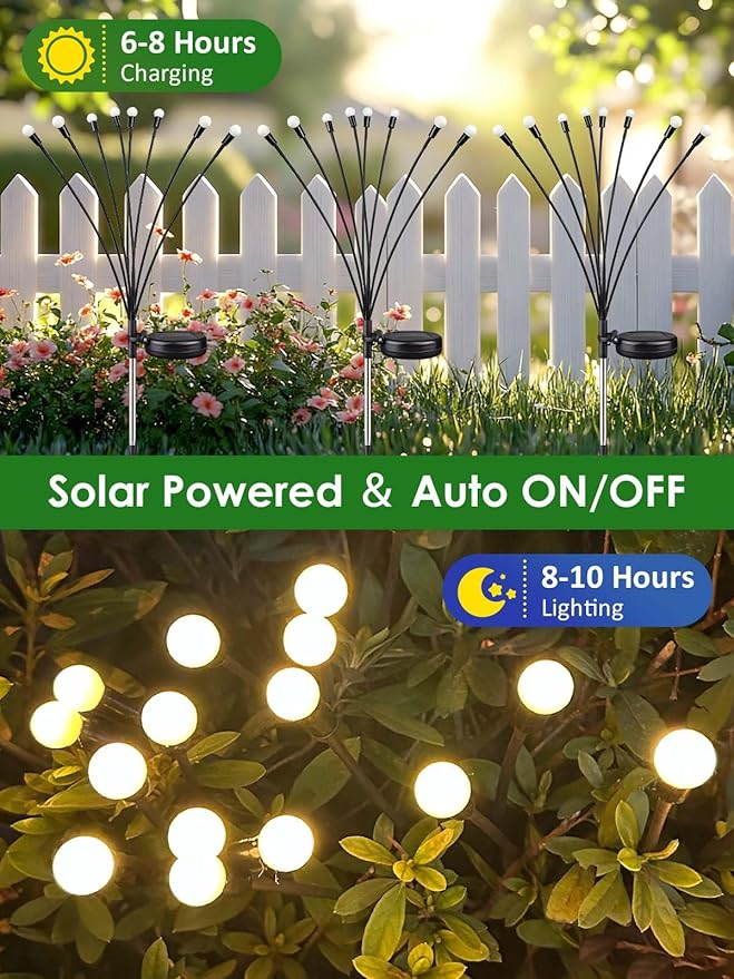 2026 Upgraded Solar Lights Outdoor, 10 Pack Solar Garden Lights - Image 4