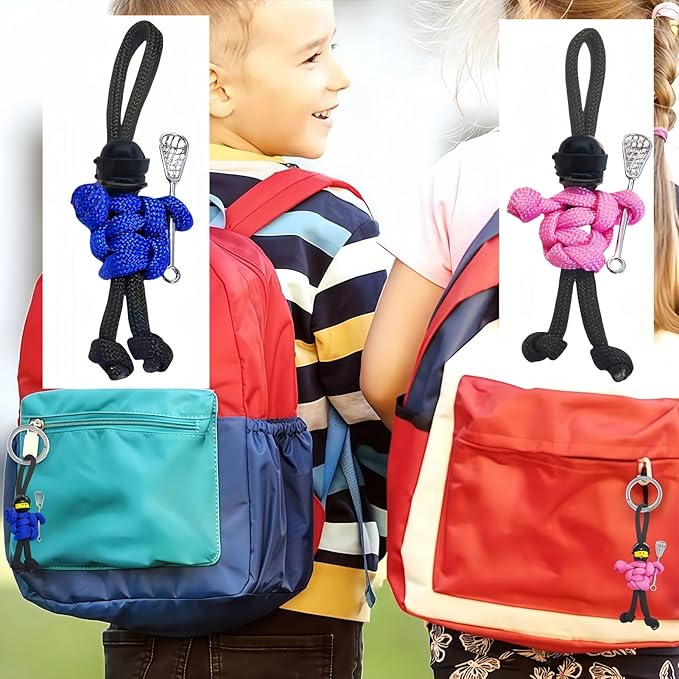Lacrosse Keychain with Stick | Paracord Buddy Backpack Charm | Sports Zipper - Image 4