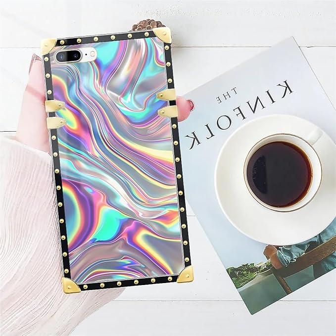 Compatible with iPhone 8 Plus 7 Plus Case, Holographic Abstract Iridescent - Image 7