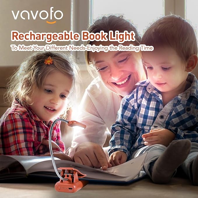 VAVOFO Rechargeable Book Light for Reading in Bed Kids, 7 LED Reading Light - Image 2