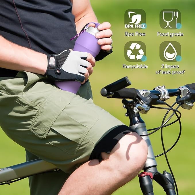 Collapsible Lightweight 20oz Water Bottle, Food-Grade Silicone BPA Free - Image 6