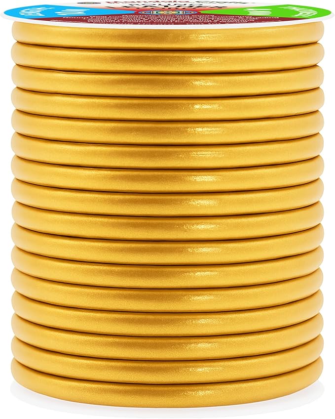 Mandala Crafts Round Genuine Gold Leather Cord - Image 2