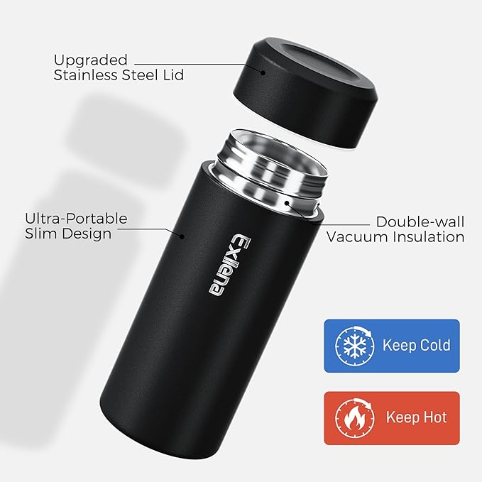 【Upgraded】Exllena Small Insulated Water Bottle 8 oz/250ml– Mini Insulated Water - Image 3
